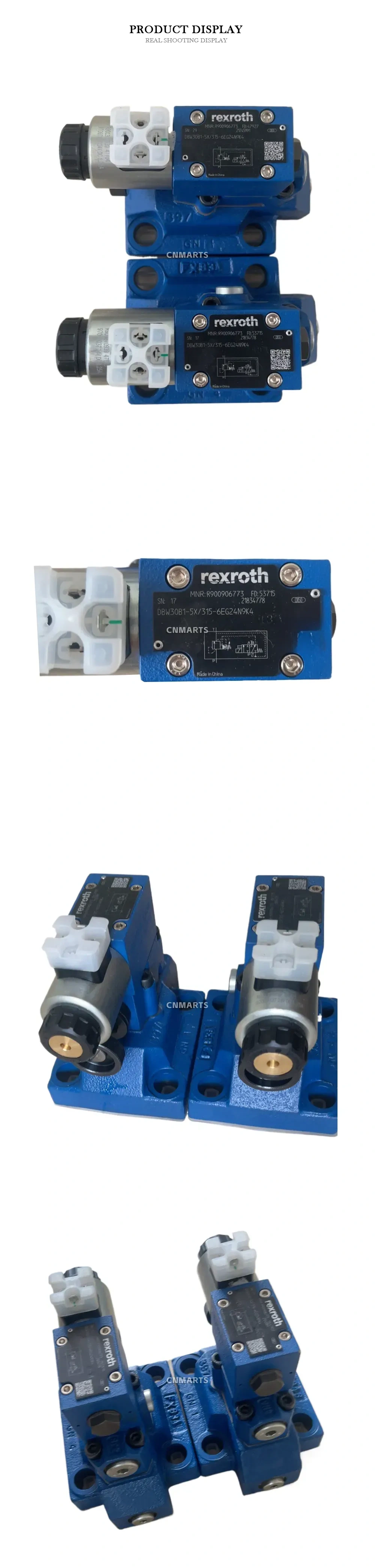 Rexroth DBW30B1-5X/315-6EG24N9K4 Solenoid-operated Pilot Relief Valve Description