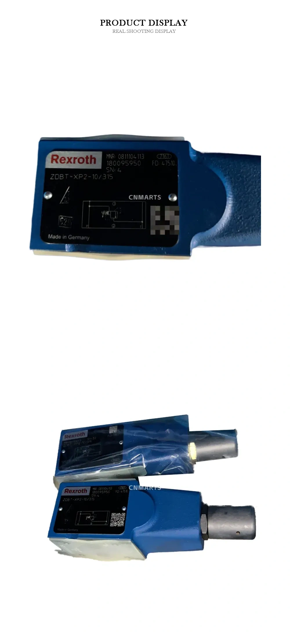 Rexroth ZDBT-XP2-10/315 Hydraulic Pressure Relief Valve Description