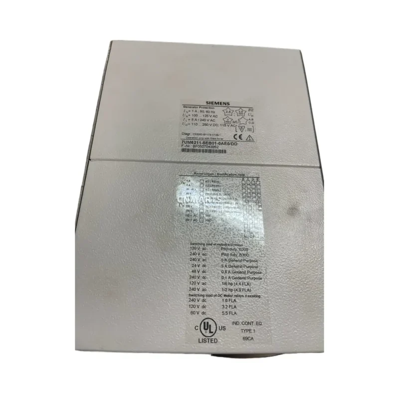 Siemens 7UM6211-5EB01-0AE0/DD Generator Protection Relay