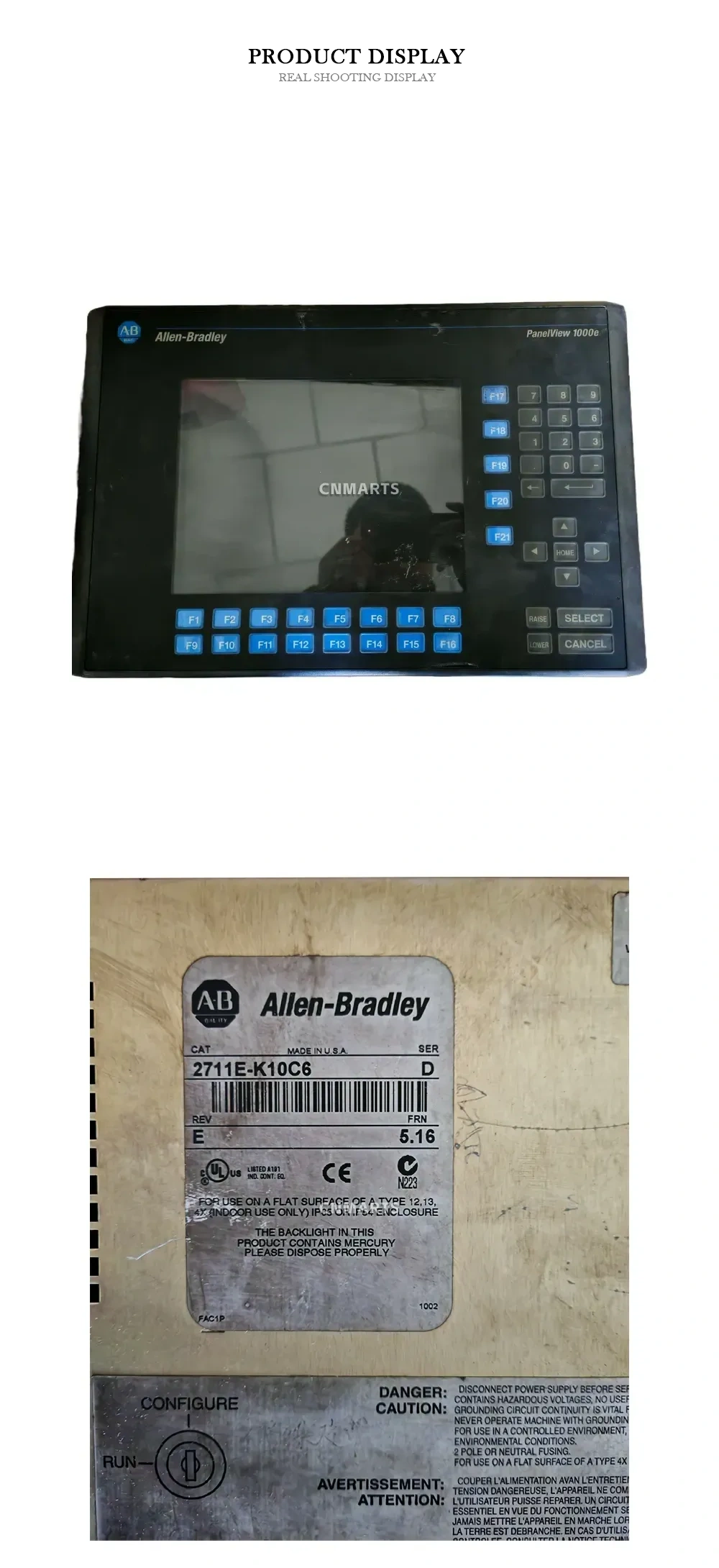 Allen-Bradley 2711E-K10C6 PanelView 1000e Operator Terminal Description