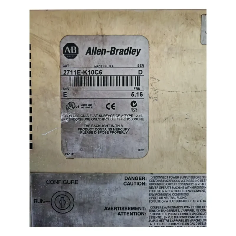 Allen-Bradley 2711E-K10C6 PanelView 1000e Operator Terminal