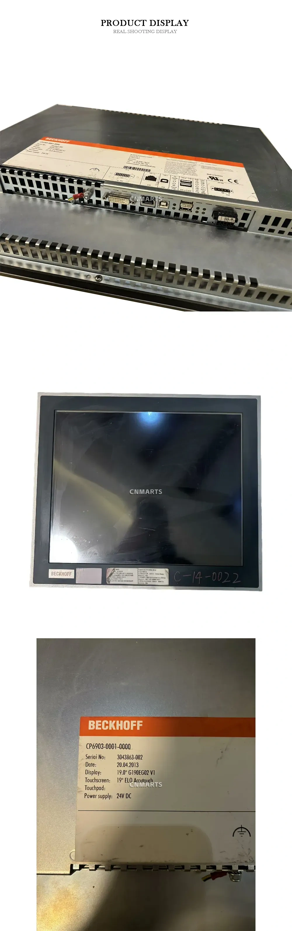 BECKHOFF CP6903-0001-0000 Industrial Panel PC / Touch Screen Display Description