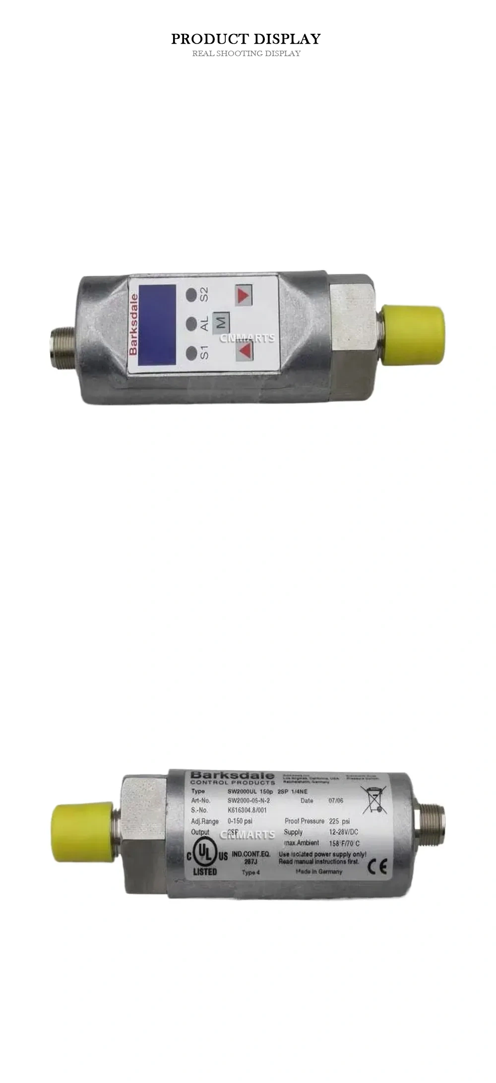 Barksdale SW2000UL 150p 2SP 1/4NE Electronic Pressure Switch Description