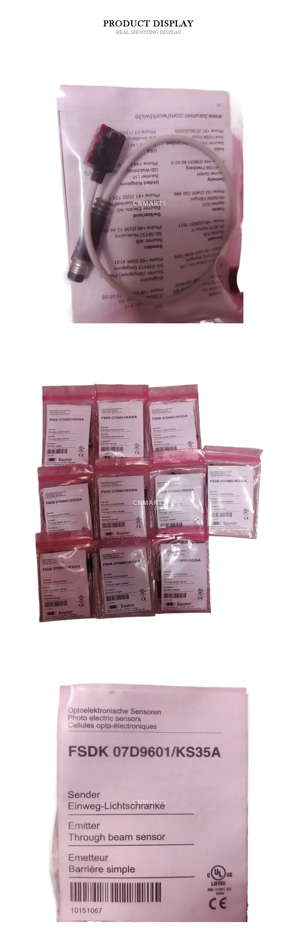 Baumer FSDK 07D9601/KS35A Photoelectric Through-Beam Sensor Emitter Description