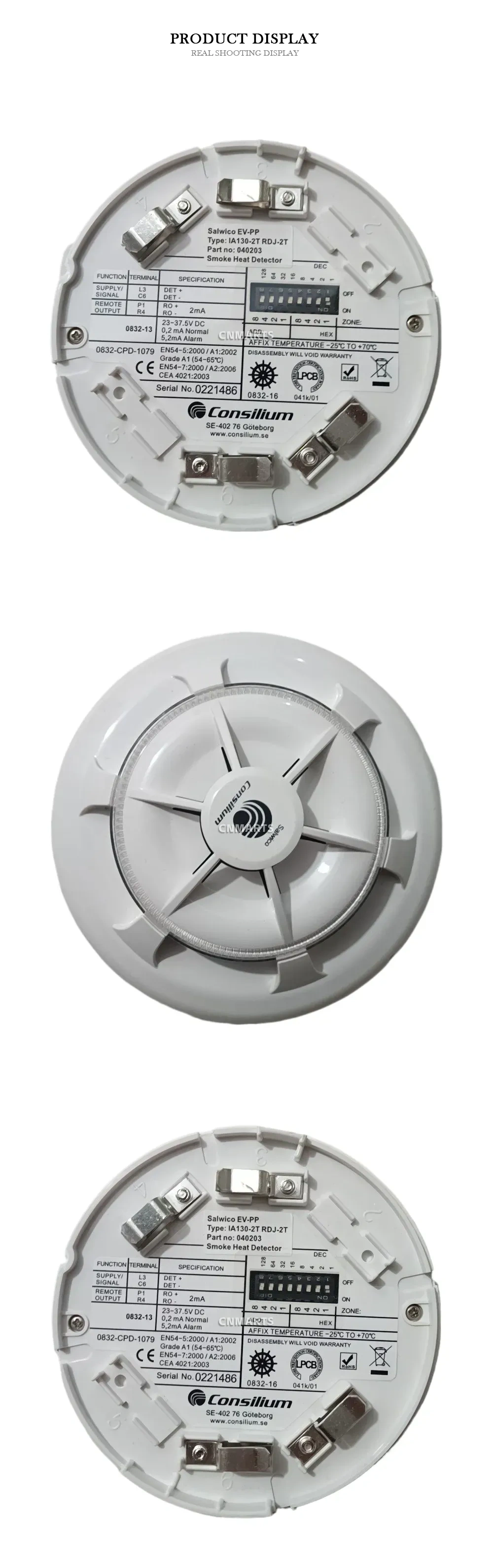 Consilium IA130-2T RDJ-2T Smoke Heat Detector Description