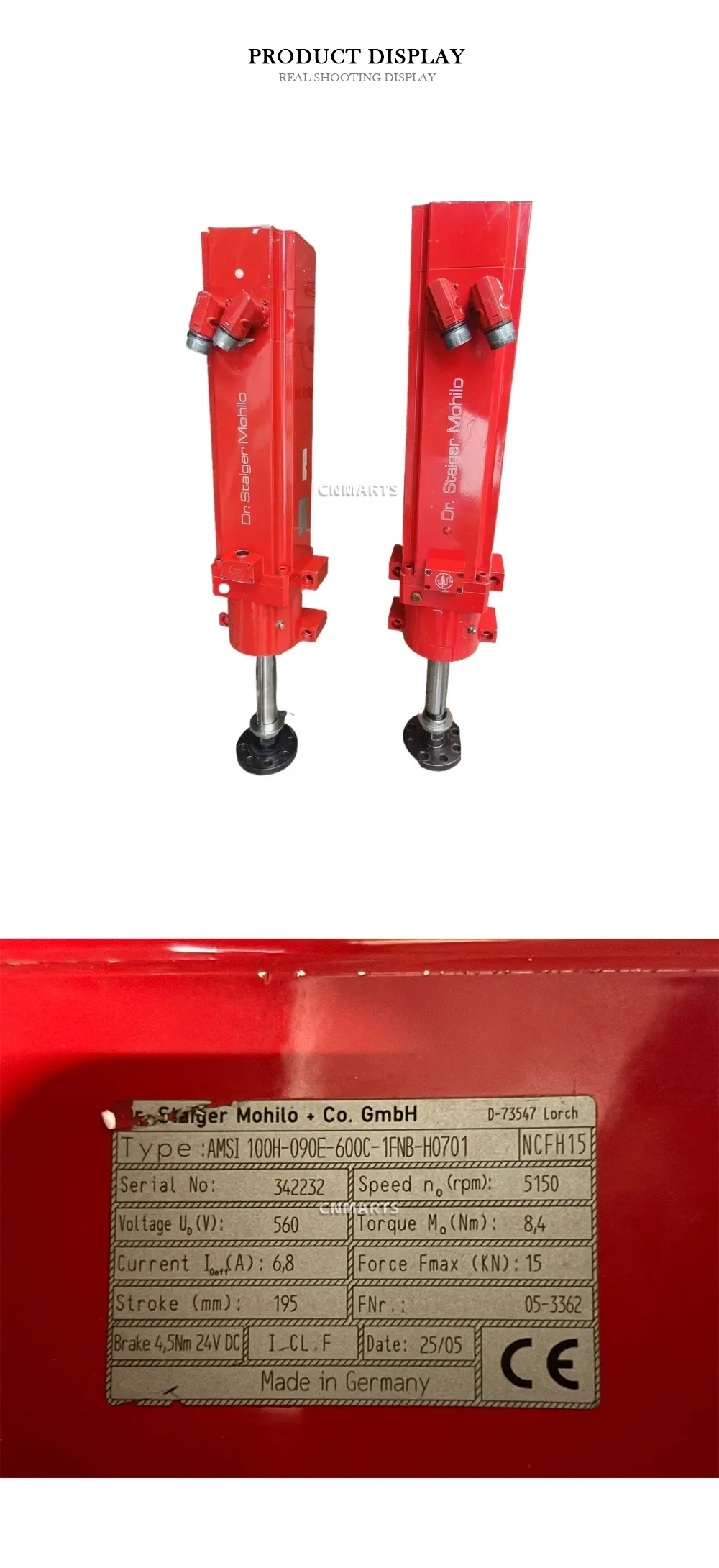 Dr. Staiger Mohilo AMSI 100H-090E-600C-1FNB-H0701 Servo Cylinder Description