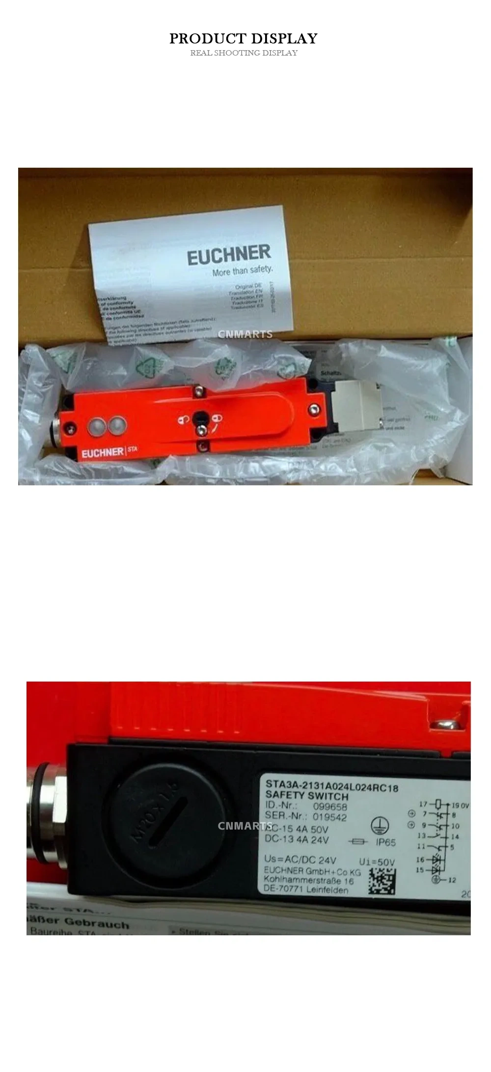 EUCHNER STA3A-2131A024L024RC18 Safety Switch Description