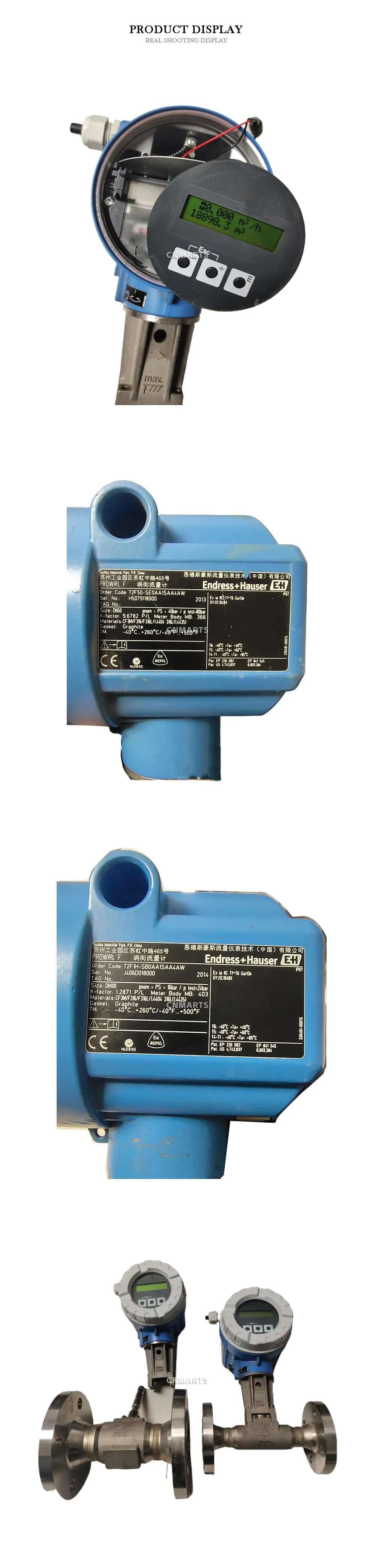 Endress+Hauser 72F50-SE0AA1SAA4AW / 72F1H-SB0AA1SAA4AW Vortex Flowmeter Description