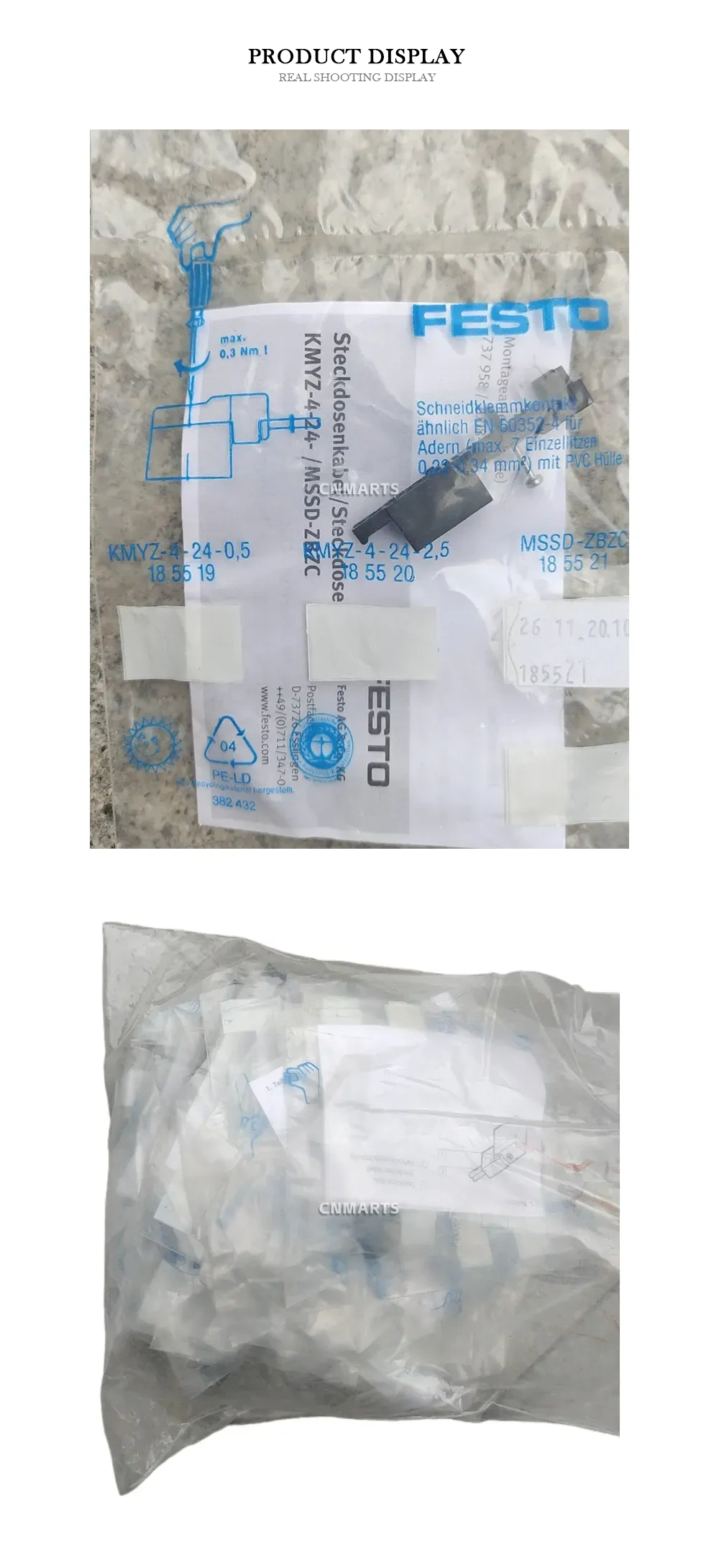 FESTO KMYZ-4-24 / MSSD-ZBZC Insulation Displacement Contact / Socket Cable Connector Description