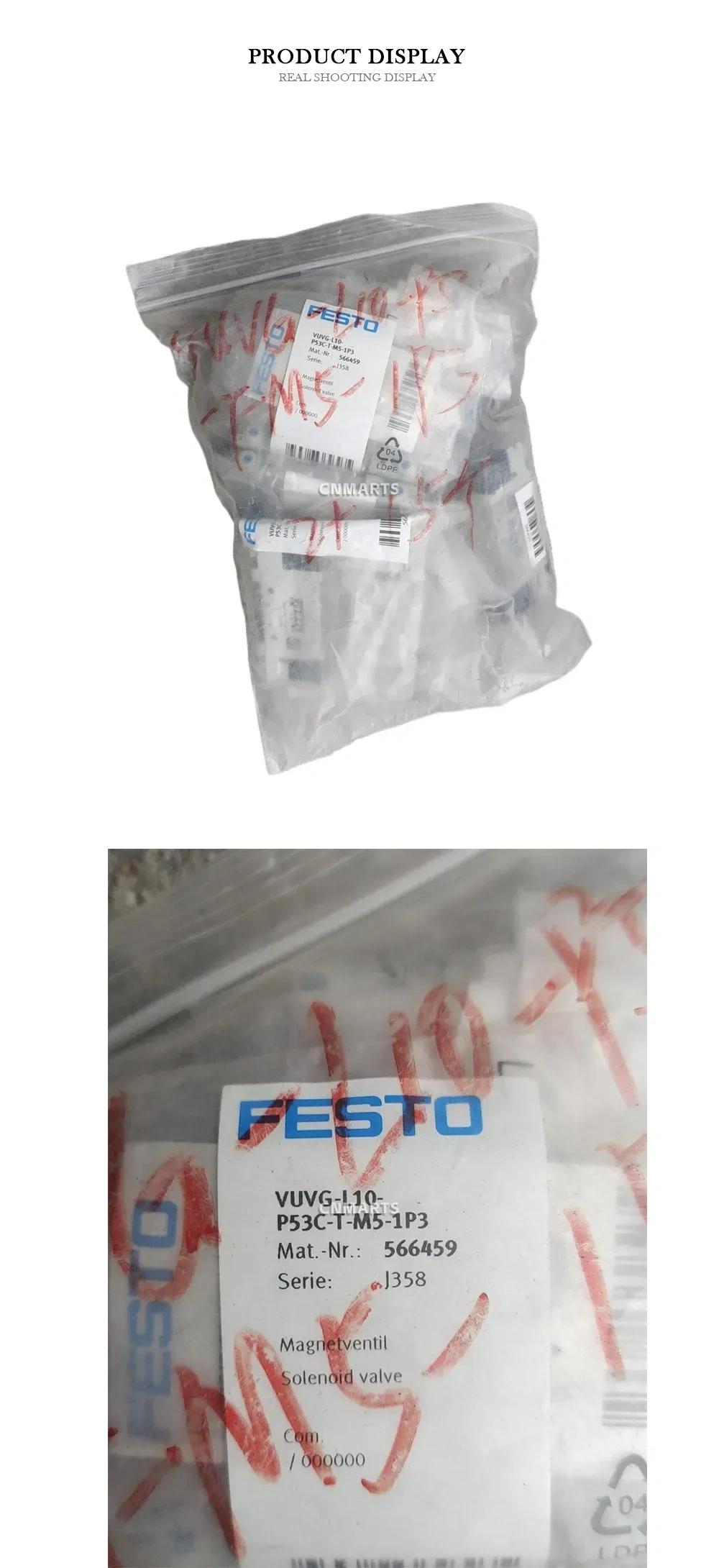FESTO VUVG-L10-P53C-T-M5-1P3 Solenoid Valve Description