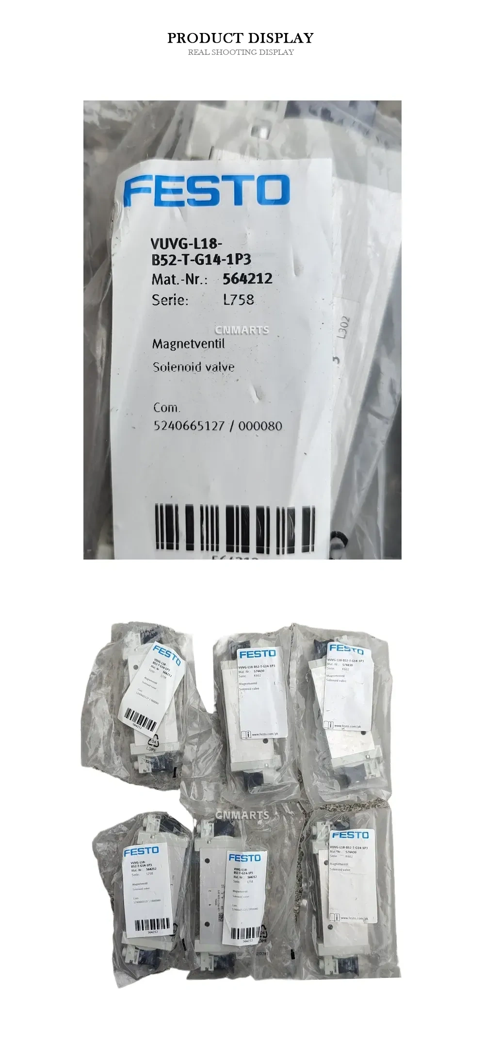 FESTO VUVG-L18-B52-T-G14-1P3 Solenoid Valve Description