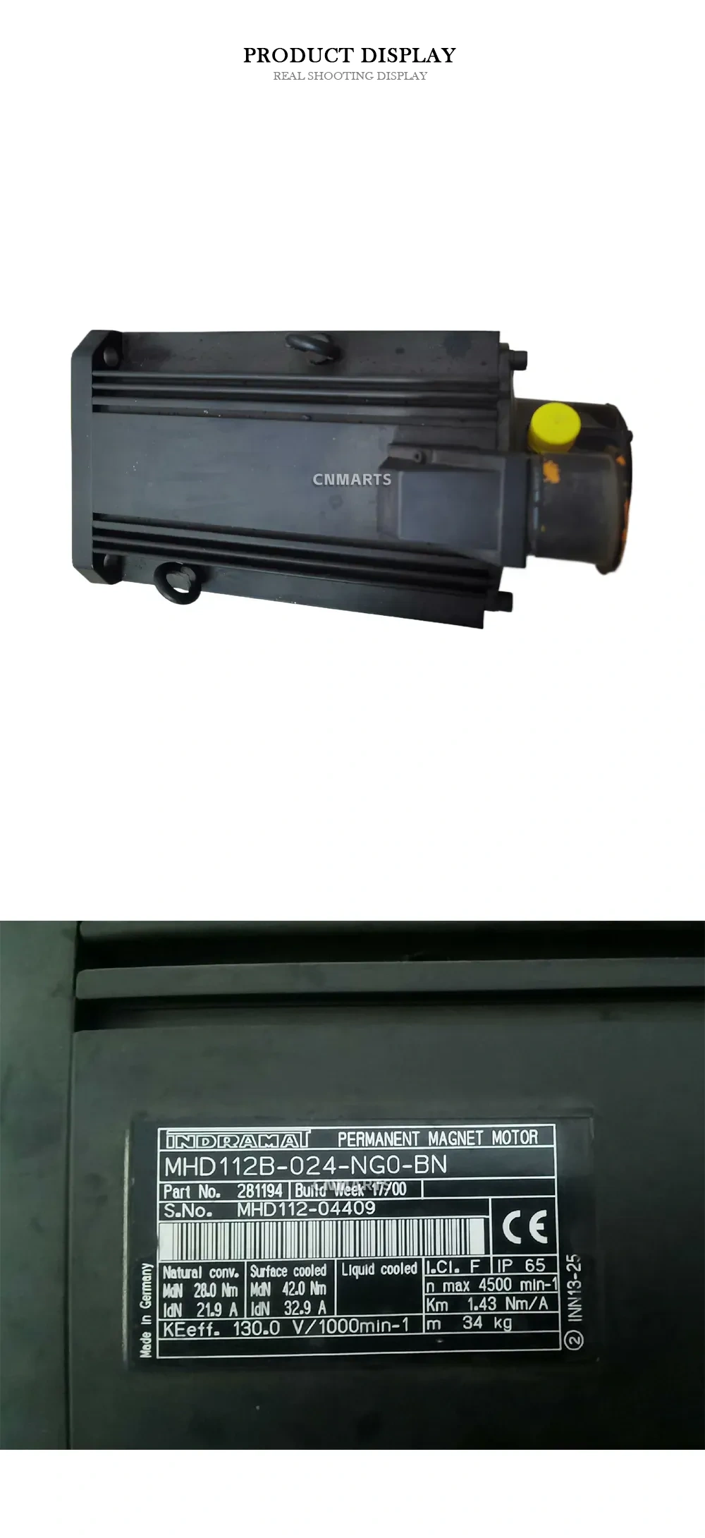 INDRAMAT MHD112B-024-NG0-BN Permanent Magnet Motor Description