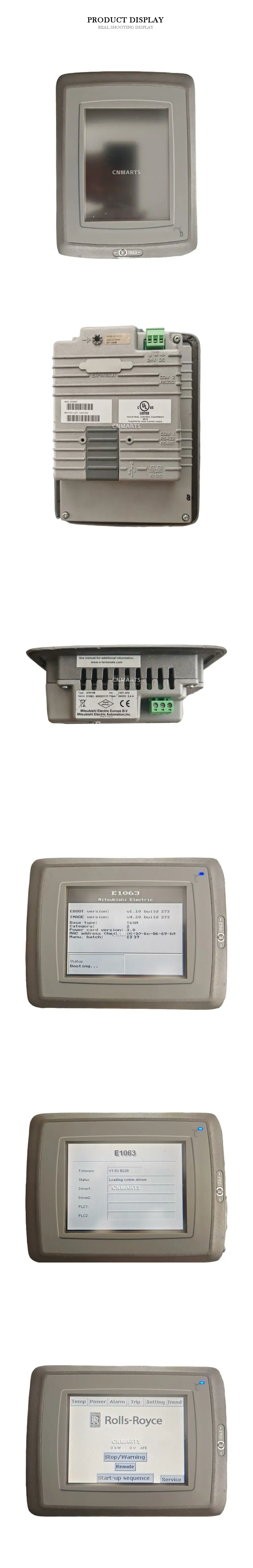 Mitsubishi Electric E1063 (Type 07917B) Industrial HMI Panel / Touch Screen Description