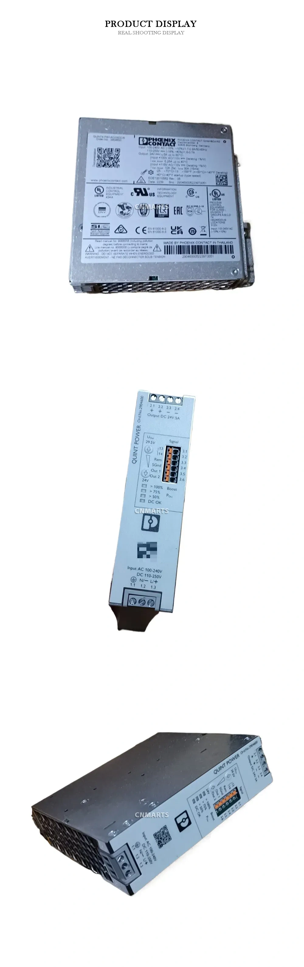 Phoenix Contact QUINT4-PS/1AC/24DC/5 DIN Rail Power Supply Description