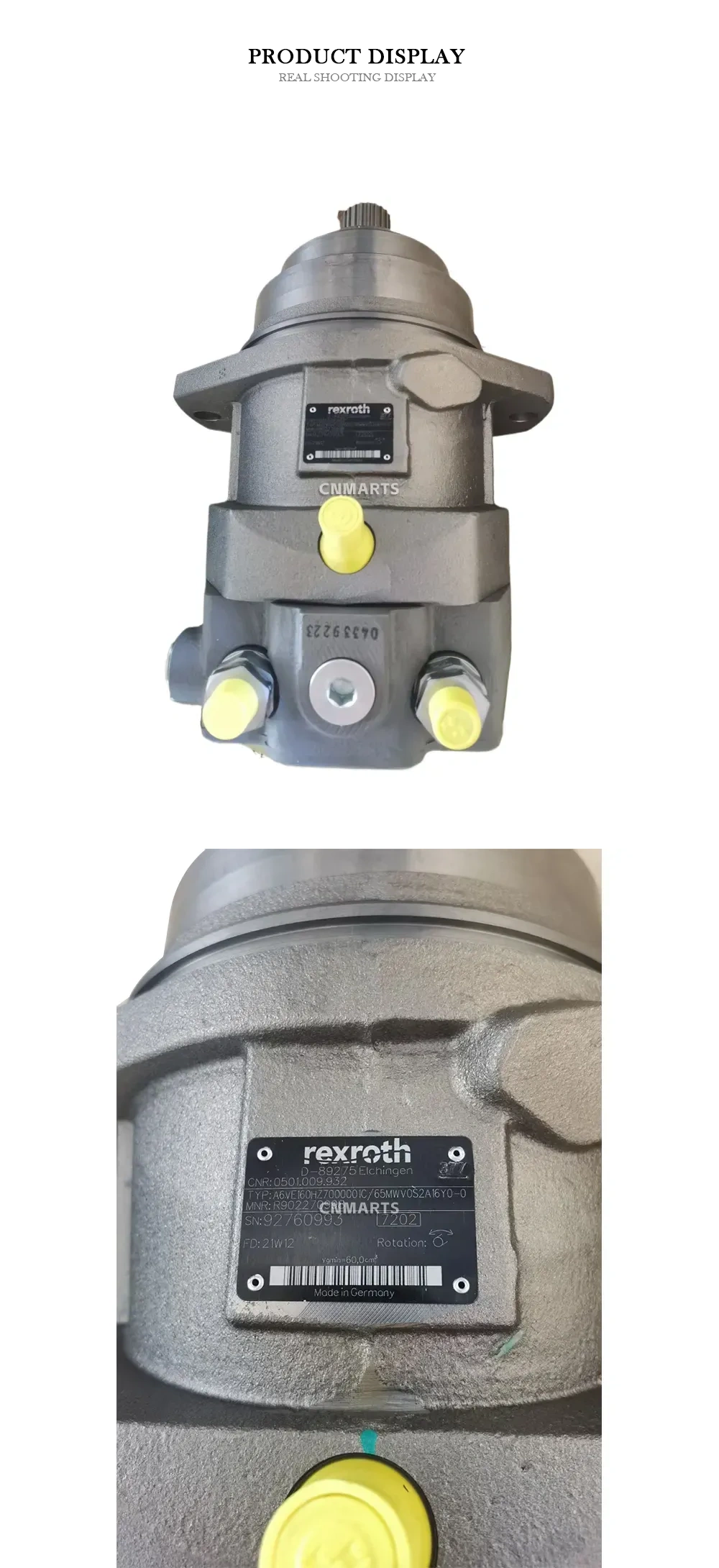 Rexroth A6VE160HZ7000001C/65MWV0S2A16Y0-0 Axial Piston Variable Motor Description