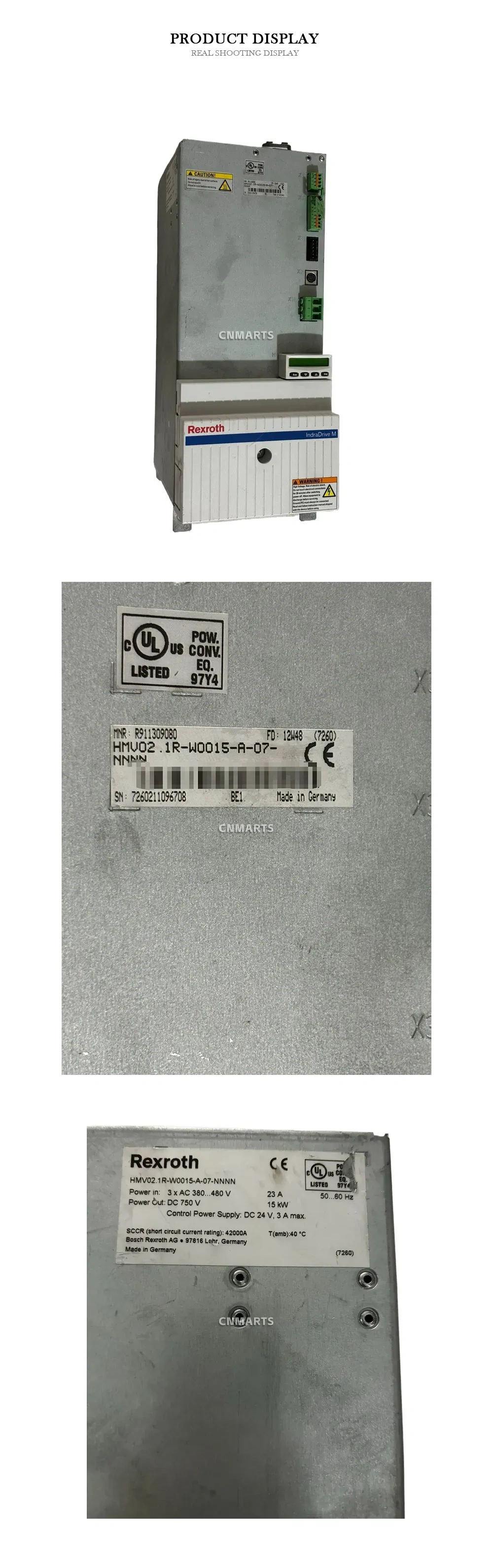 Rexroth HMV02.1R-W0015-A-07-NNNN Regenerative Power Supply Module Description