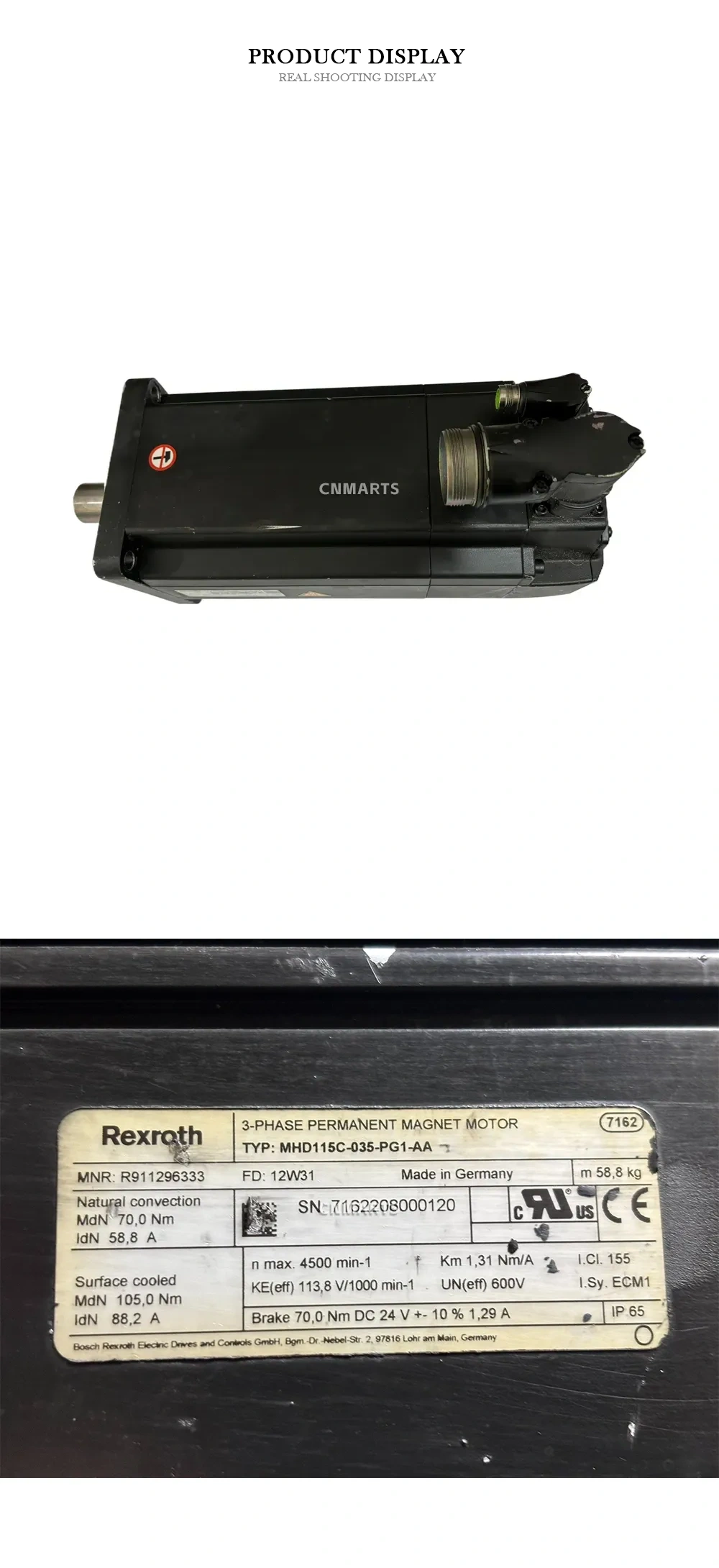 Rexroth MHD115C-035-PG1-AA 3-Phase Permanent Magnet Motor Description