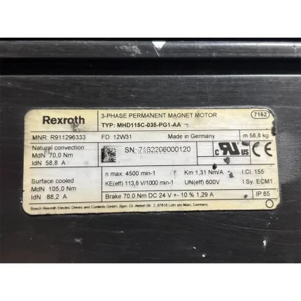 Rexroth MHD115C-035-PG1-AA 3-Phase Permanent Magnet Motor