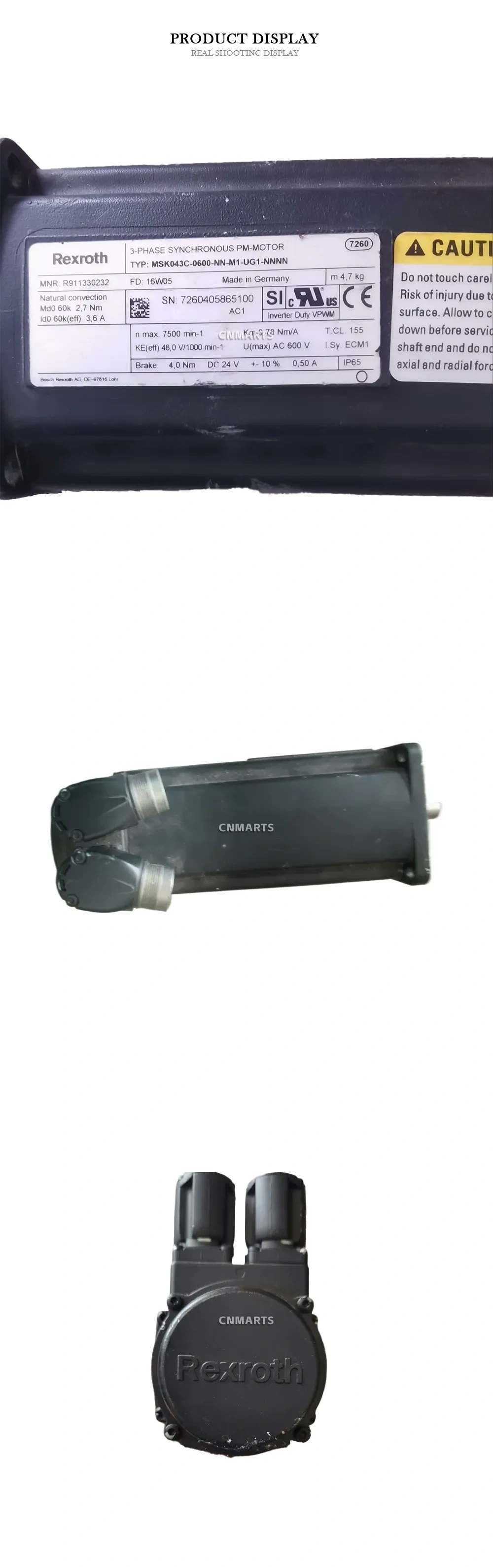 Rexroth MSK043C-0600-NN-M1-UG1-NNNN 3-Phase Synchronous PM-Motor Description