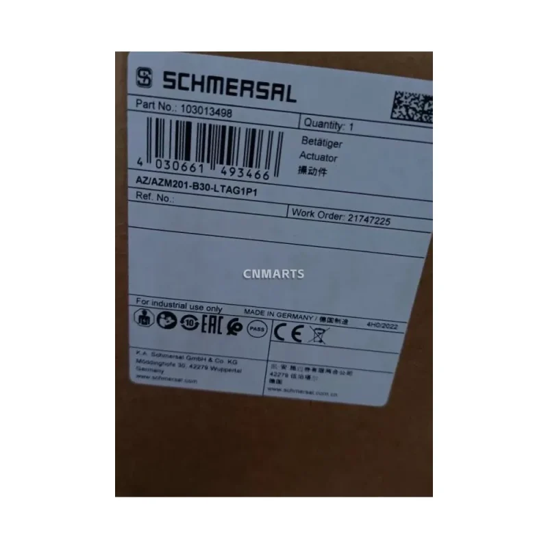 SCHMERSAL AZ/AZM201-B30-LTAG1P1 Safety Switch Actuator