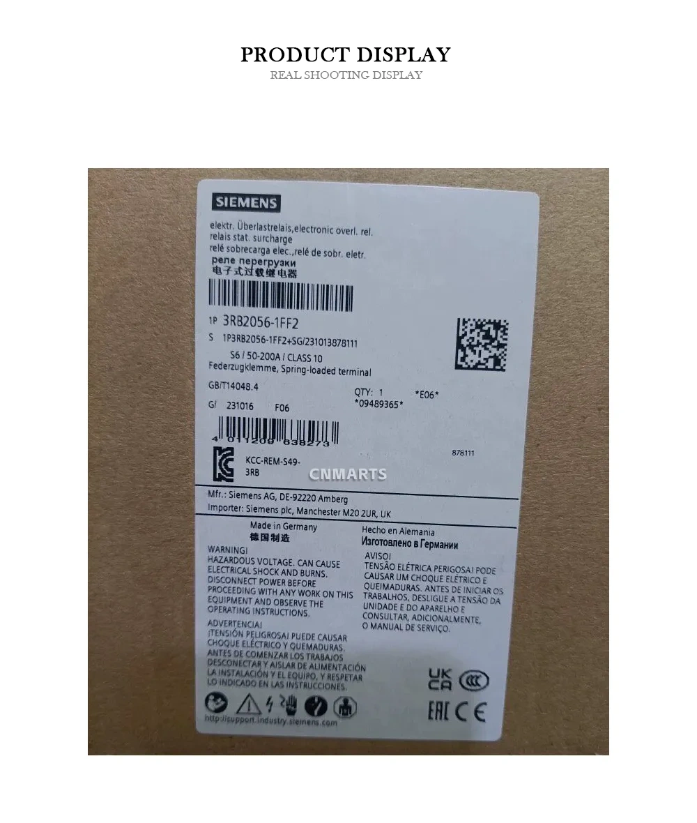 SIEMENS 3RB2056-1FF2 Electronic Overload Relay Description