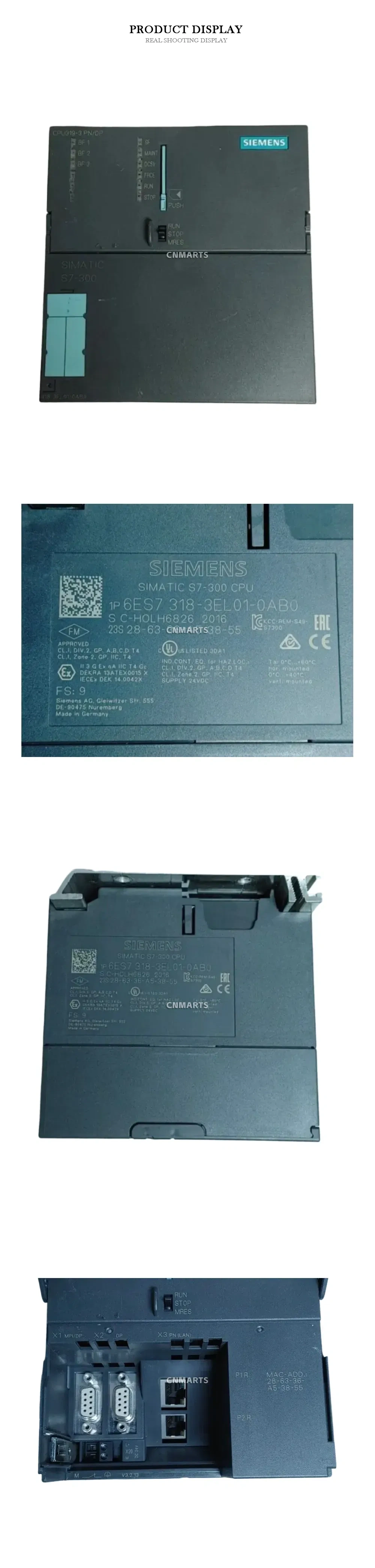 SIEMENS 6ES7 318-3EL01-0AB0 SIMATIC S7-300 CPU Module Description