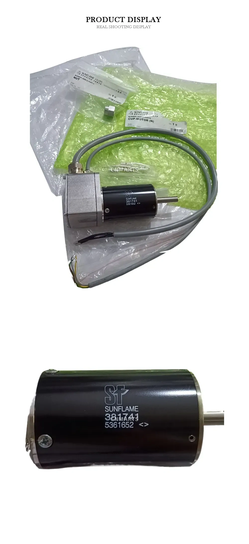 SUNFLAME 381741 Burner Cup Motor Description