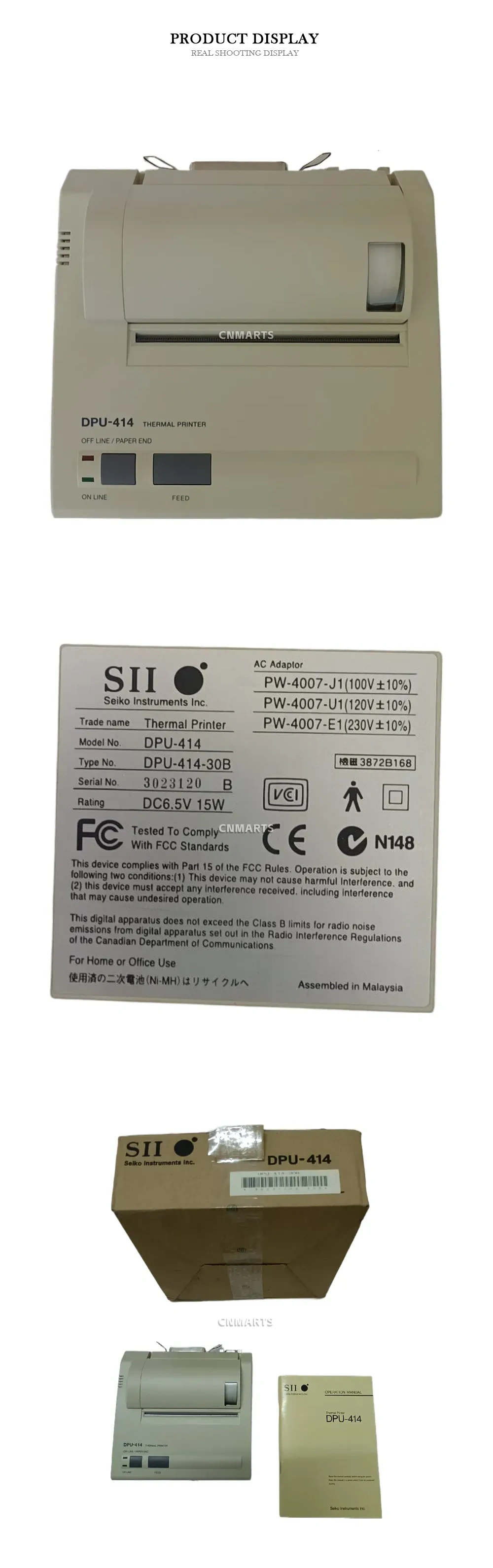 Seiko Instruments DPU-414 Thermal Printer Description