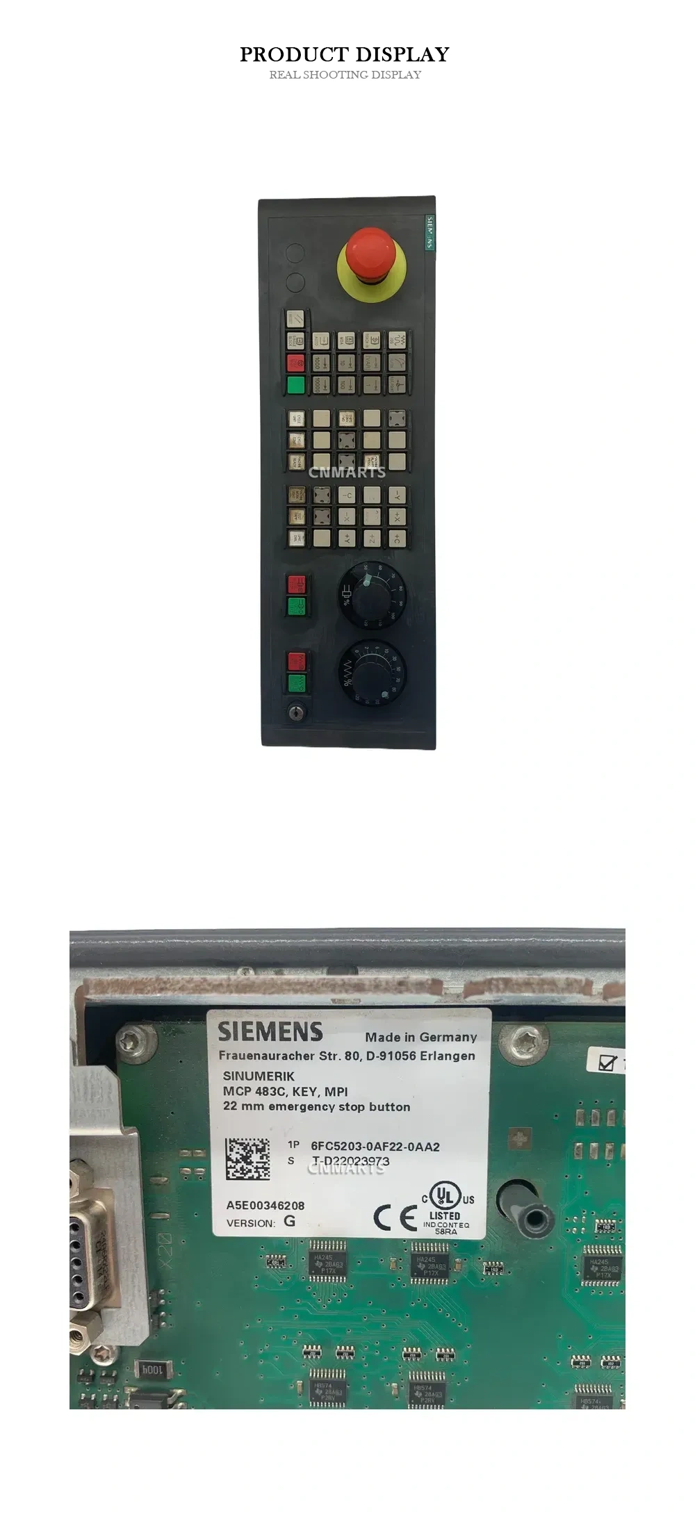 Siemens 6FC5203-0AF22-0AA2 Machine Control Panel (MCP) Description