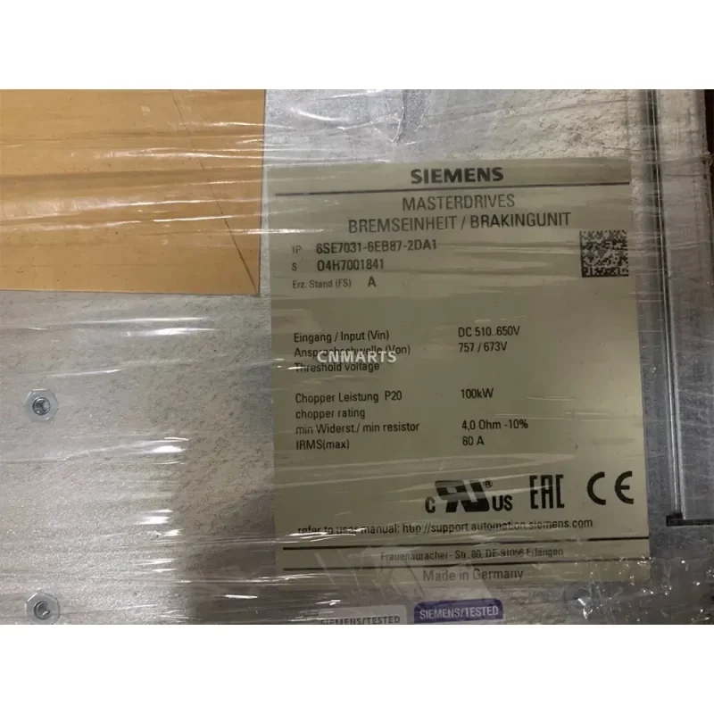 Siemens 6SE7031-6EB87-2DA1 Braking Unit