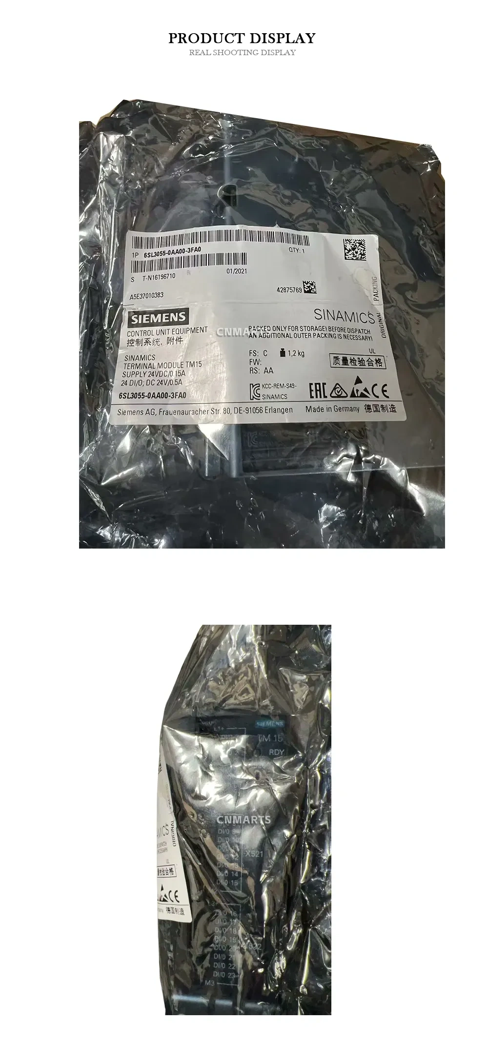 Siemens 6SL3055-0AA00-3FA0 Terminal Module TM15 Description