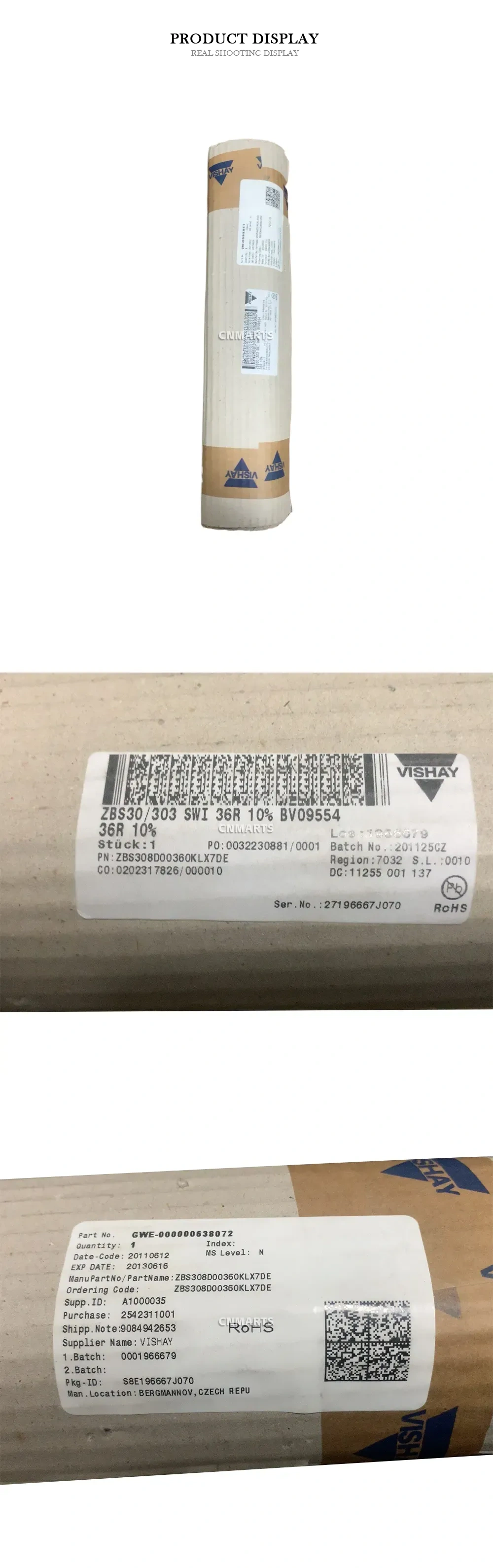 Vishay ZBS308D00360KLX7DE Wirewound Resistor Description