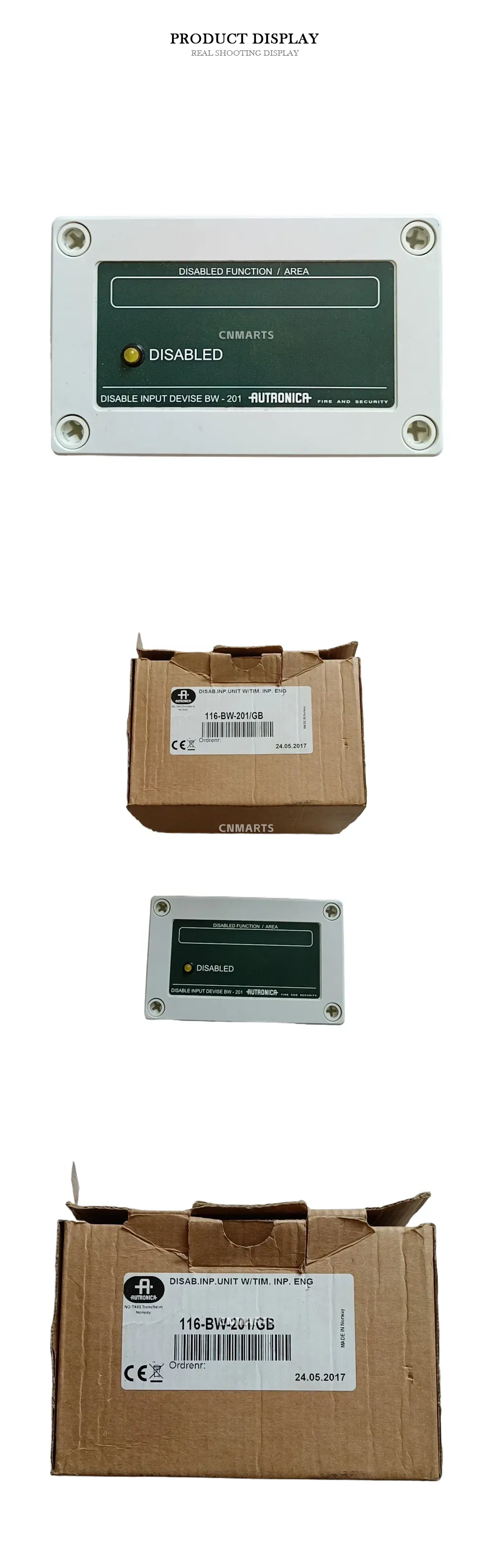 Autronica 116-BW-201/GB Disable Input Unit Description