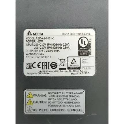 Delta ASD-A2-0121-E AC Servo Drive