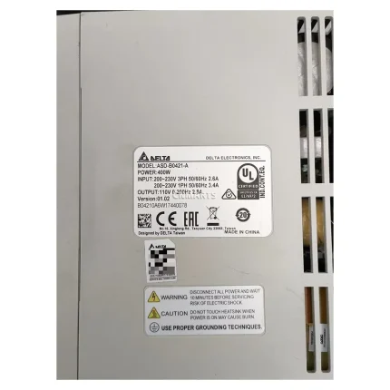 Delta ASD-B0421-A / ECMA-C30804F7 AC Servo Drive and Motor Set