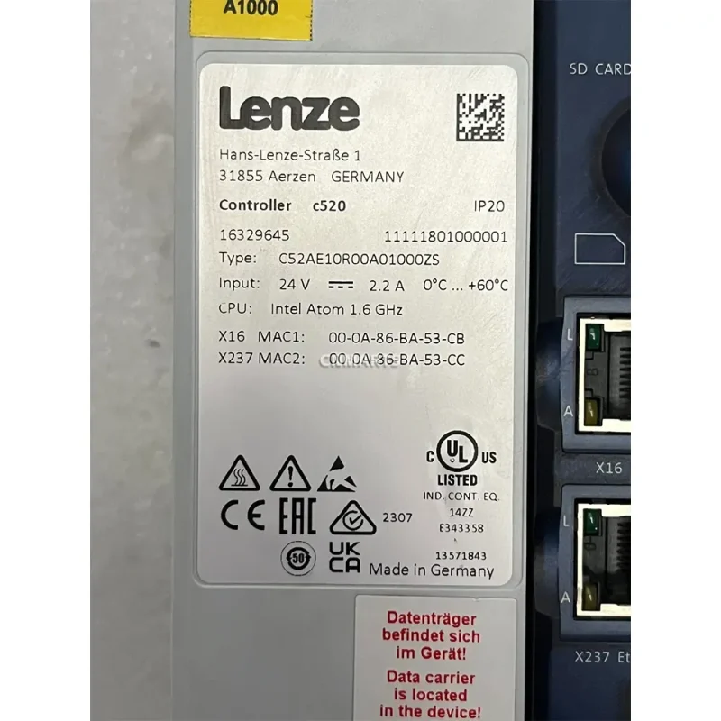 Lenze C52AE10R00A01000ZS Industrial Controller