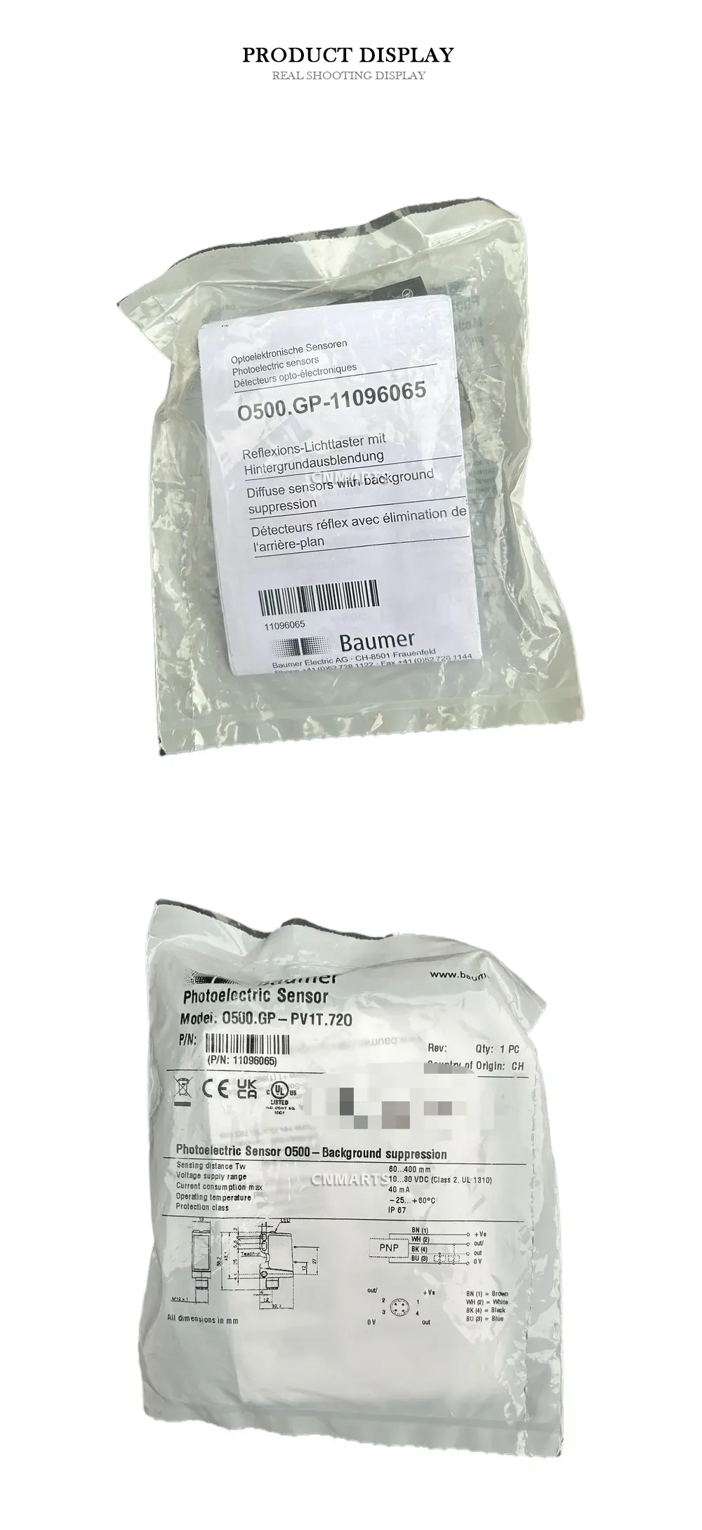 Baumer O500.GP-PV1T.720 Photoelectric Sensor Description