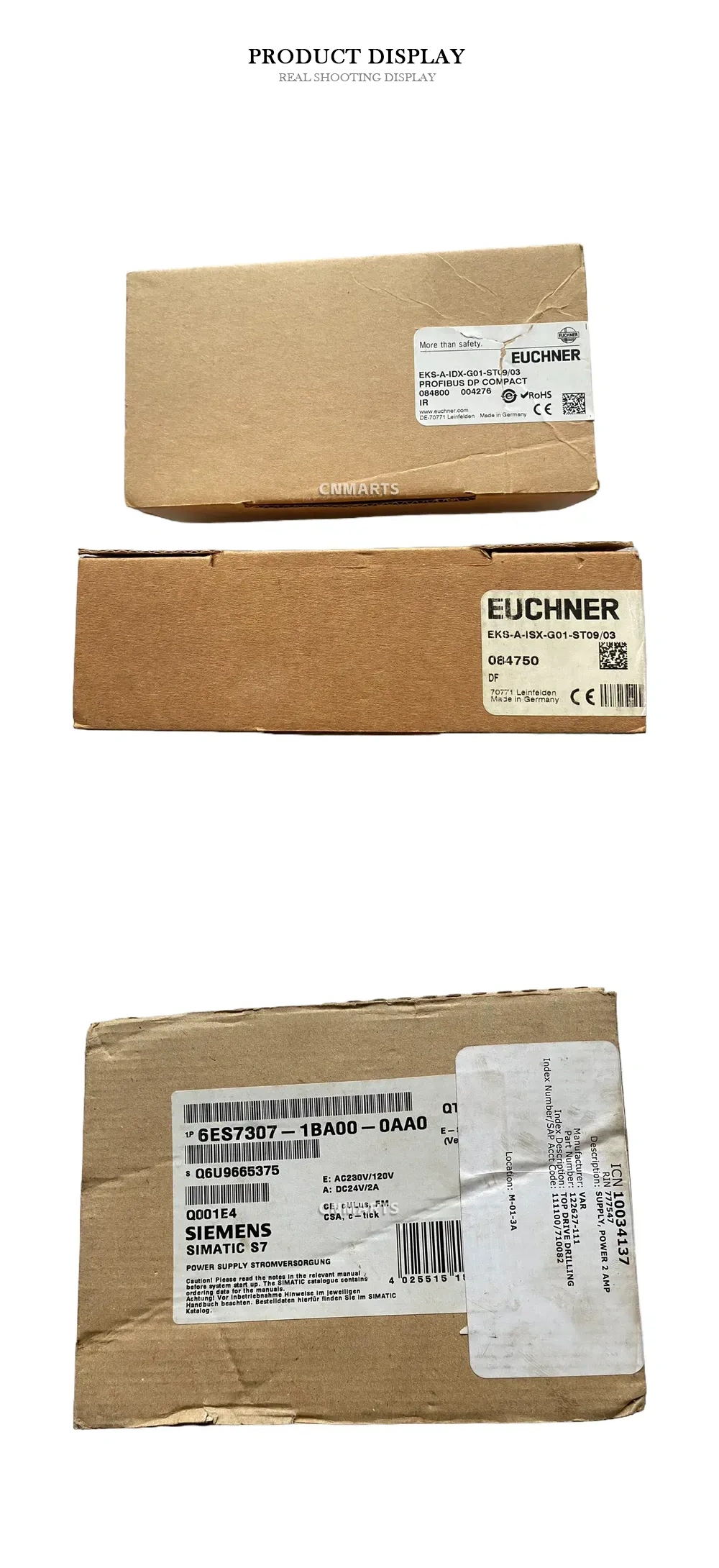 EUCHNER / MURR ELEKTRONIK / SIEMENS EKS-A-IDX-G01-STL9/03, EKS-A-ISX-G01-ST09/03, 3000-33113-3020012, 6ES7307-1BA00-0AA0 Industrial Automation Components (Handheld Units, Relay, Power Supply) Description