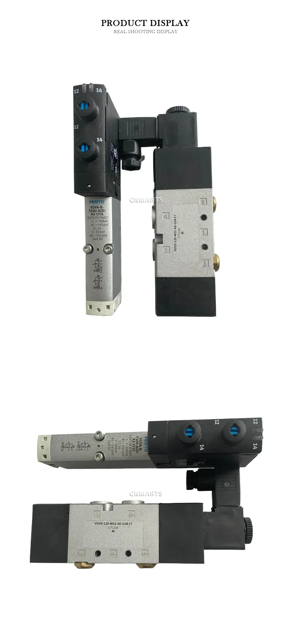 FESTO VSVA-B-T32U-AZD-A2-1T1L / VUVS-L20-M52-AD-G18-F7 Pneumatic Solenoid Valve Description