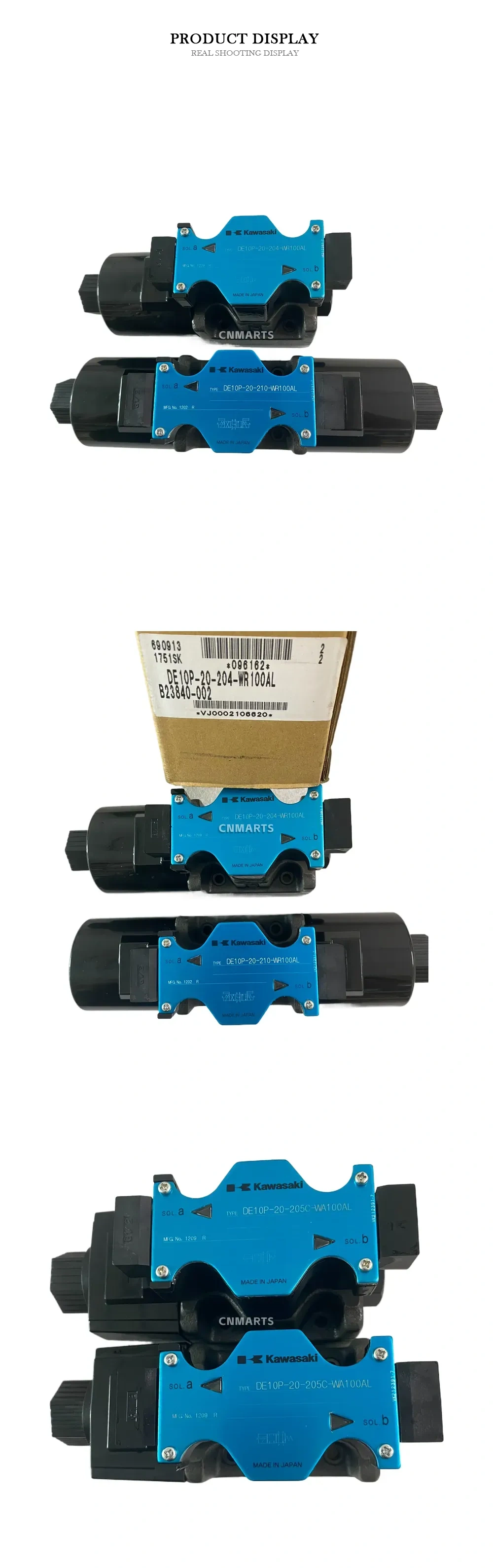 Kawasaki DE10P-20-204-WR100AL Solenoid Operated Directional Control Valve Description