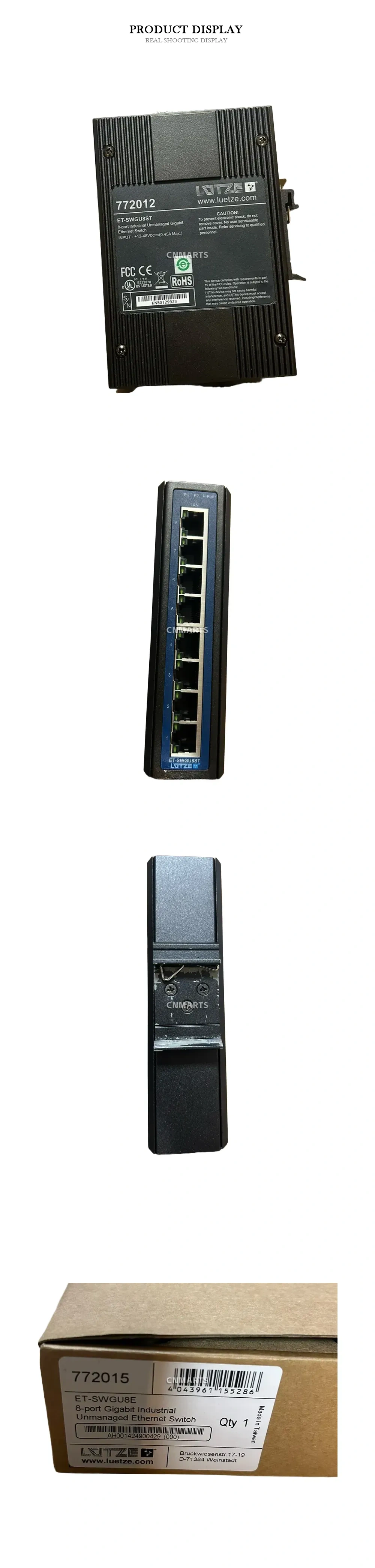 LUTZE 772012 8-port Industrial Unmanaged Gigabit Ethernet Switch Description