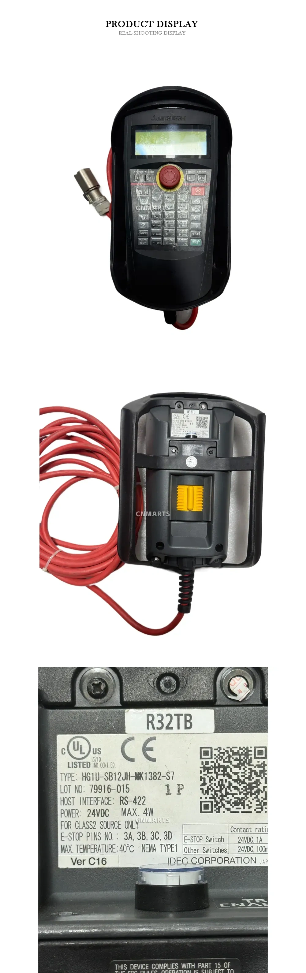 Mitsubishi R32TB Robot Teaching Pendant Description