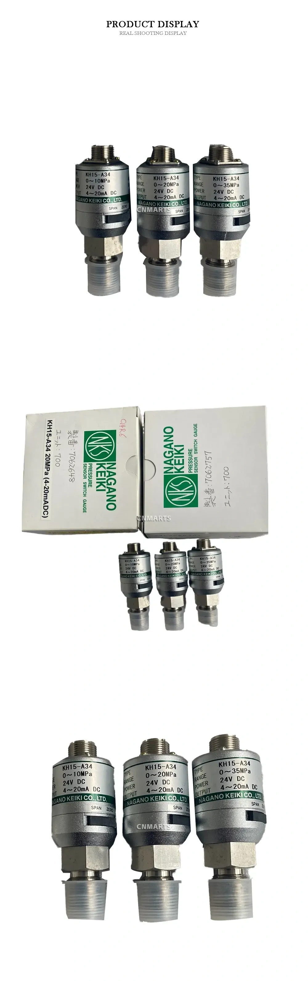 Nagano Keiki KH15-A34 Pressure Sensor Switch Gauge Description