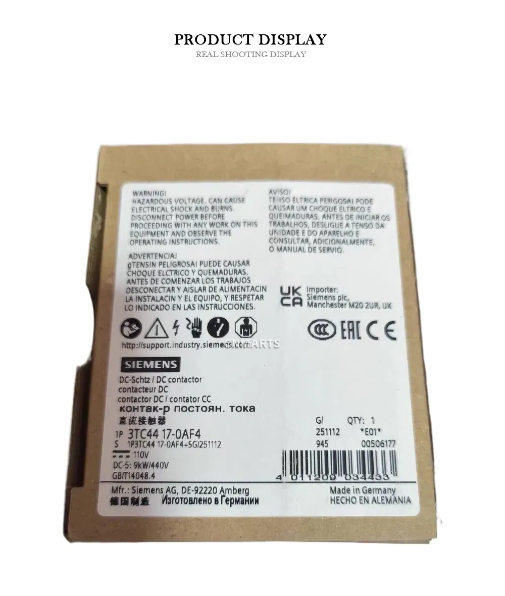 Siemens 3TC44 17-0AF4 DC Contactor Description