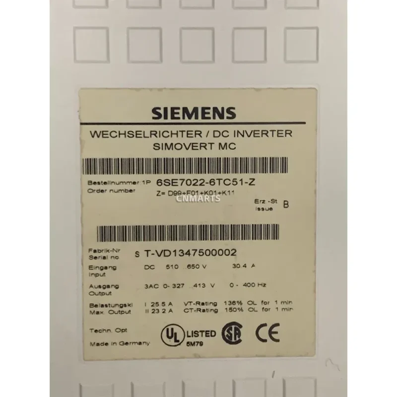 Siemens 6SE7022-6TC51-Z DC Inverter