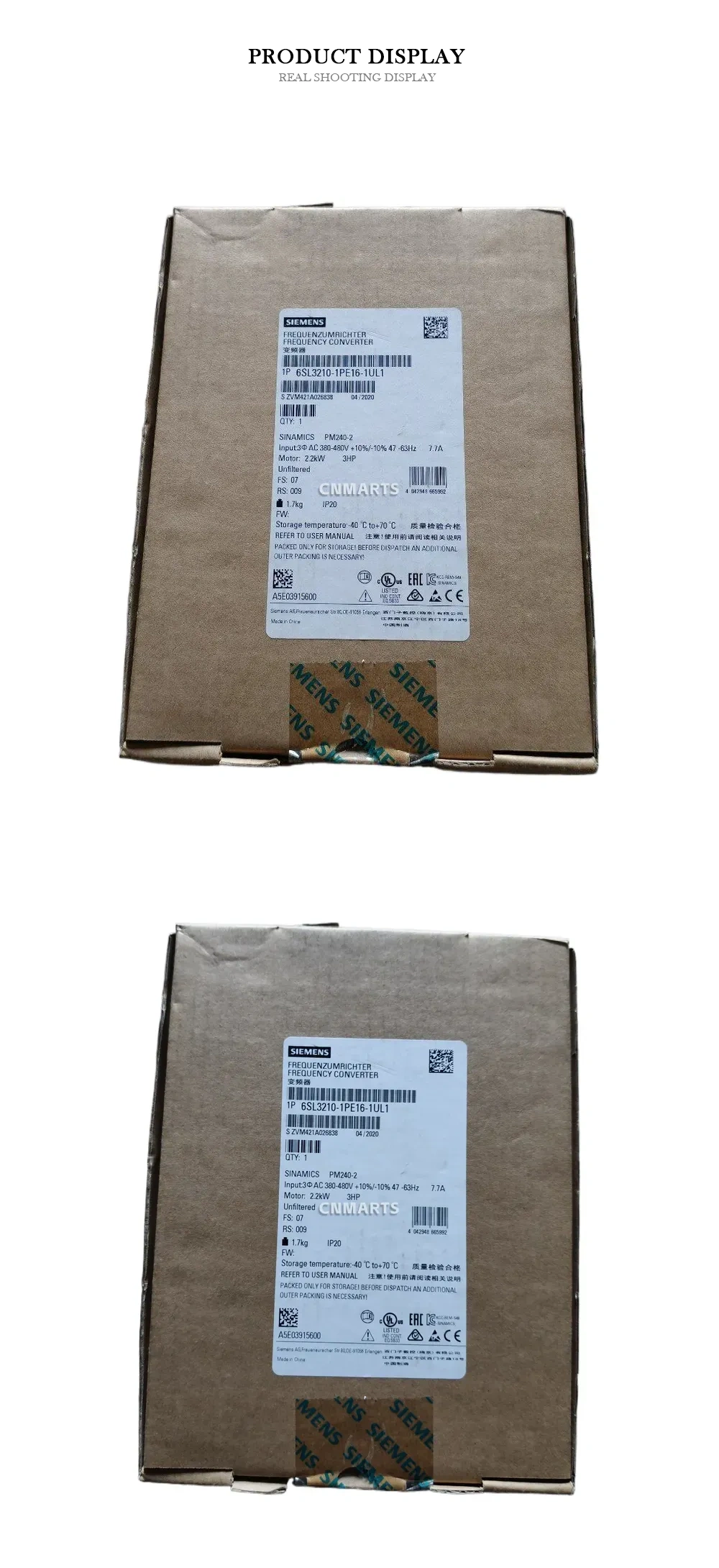 Siemens 6SL3210-1PE16-1UL1 Frequency Converter Description