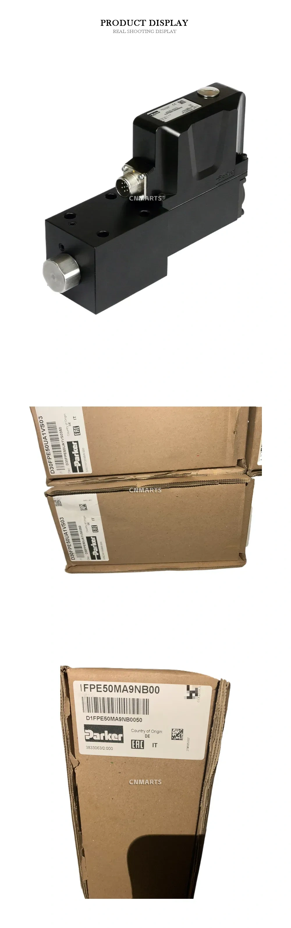Parker D1FPE50MA9NB00 / D30FPE50UA1VS03 Proportional Directional Control Valve Description