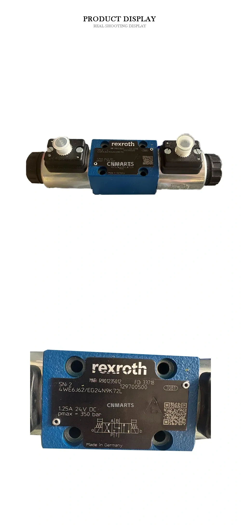 Rexroth 4WE6J62/EG24N9K72L Solenoid Directional Control Valve Description