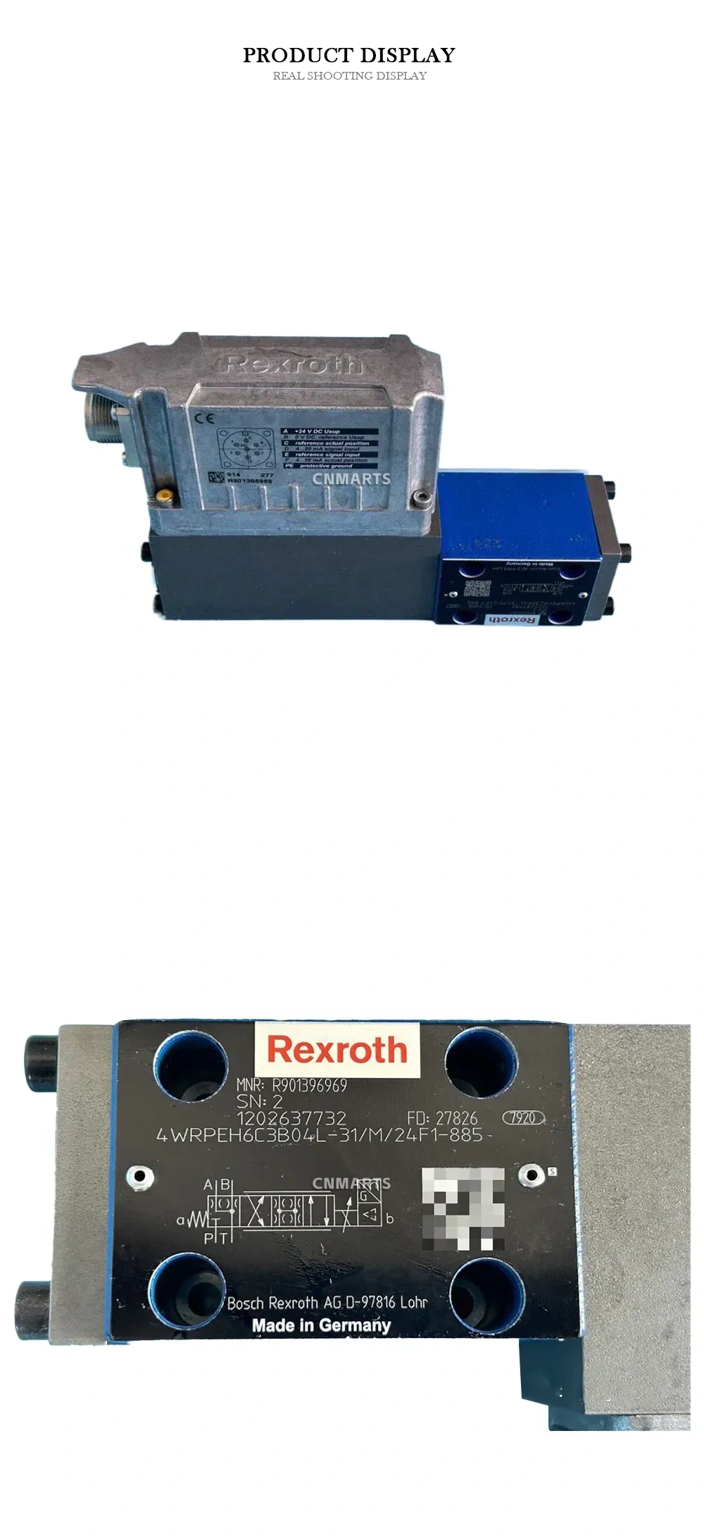 Rexroth 4WRPEH6C3B04L-31/M/24F1-885 Proportional Directional Control Valve with Onboard Electronics Description