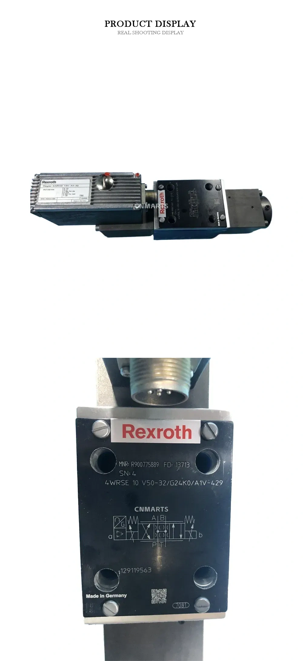 Rexroth 4WRSE 10 V50-32/G24K0/A1V-429 Hydraulic High-Response Directional Valve Description